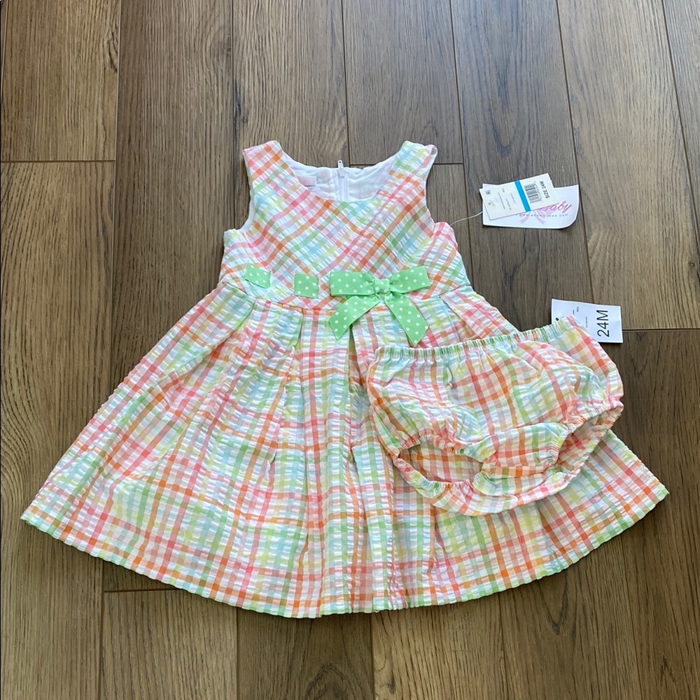 Bonnie Baby | Plaid Sleeveless Dress with Bloomers